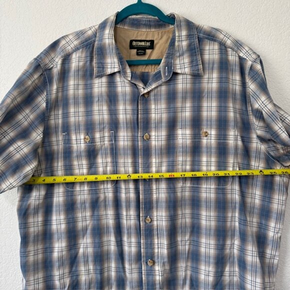 Outdoor Life‎ Men's Blue Plaid Button Up Tshirt Size XXL - Picture 5 of 7